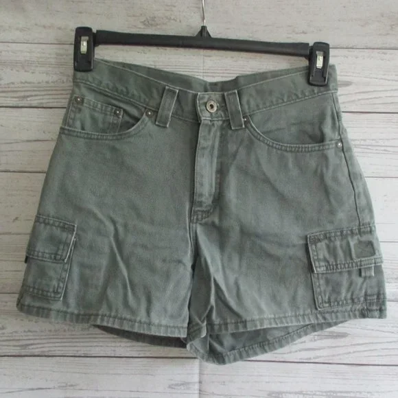 Lee DUNGREES olive green denim cargo shorts - sz 5 - Excellent Condition! - Picture 2 of 2